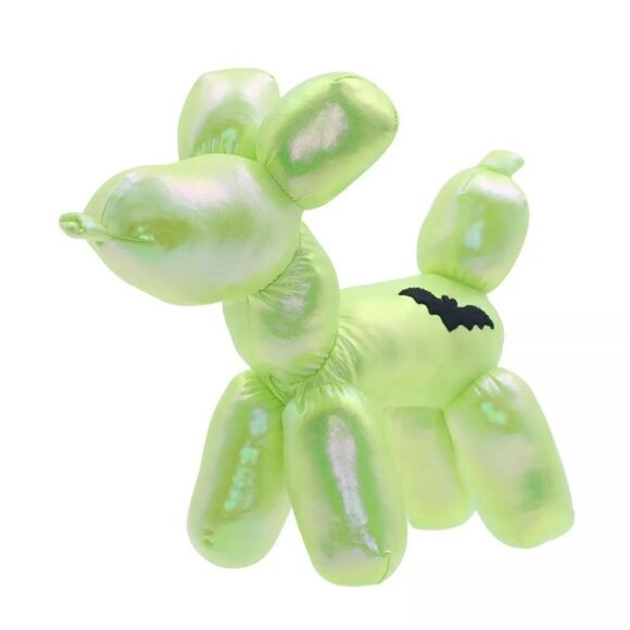 Neon Green Halloween Balloon Dog Plush Stuffed Animal 8” Long Cute - Picture 3 of 8